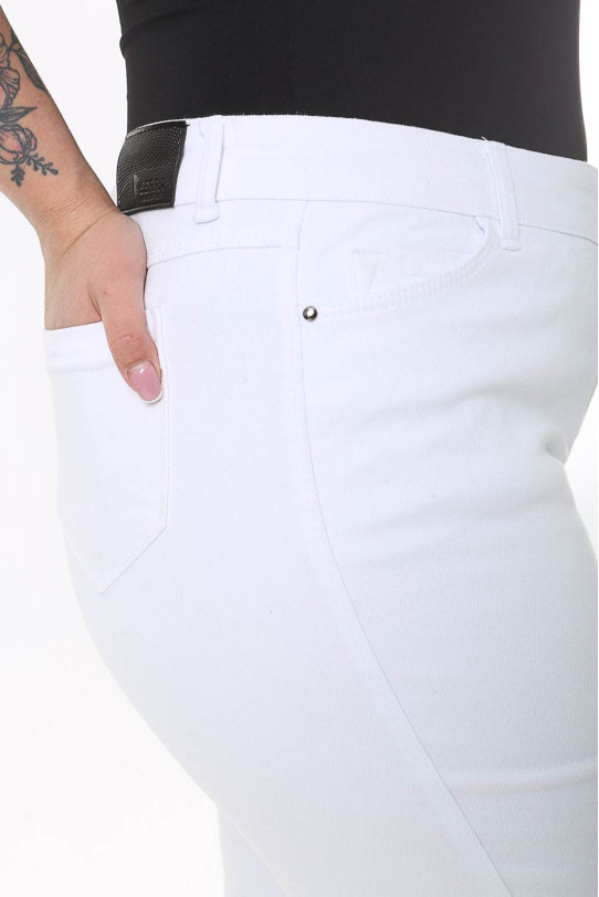 Simple white plus size jeans