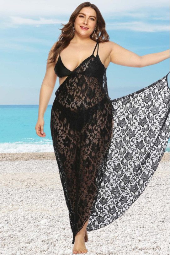 Lace plus size beach dress