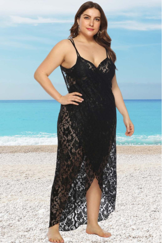 Lace plus size beach dress