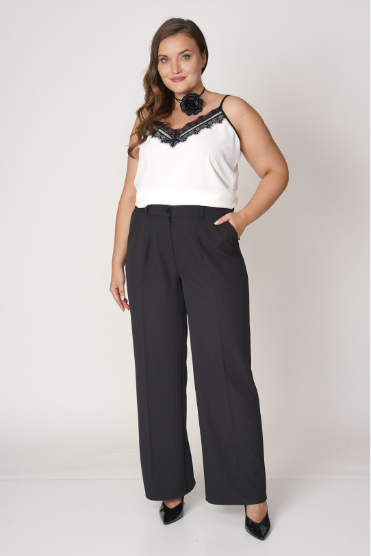 Elegant loose black plus size pants