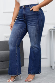 Plus size jeans with a hem and light charleston