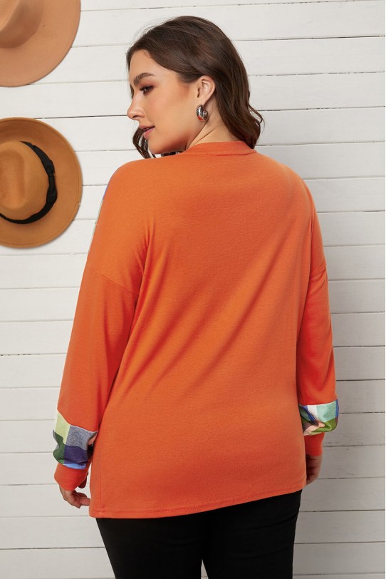 Макси блуза с дълъг ръкав в оранжево