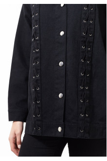 Plus size black denim jacket