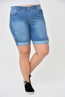 Plus size jeans with a hem in light denim