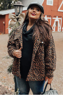 Transitional maxi coat in dark leopard print