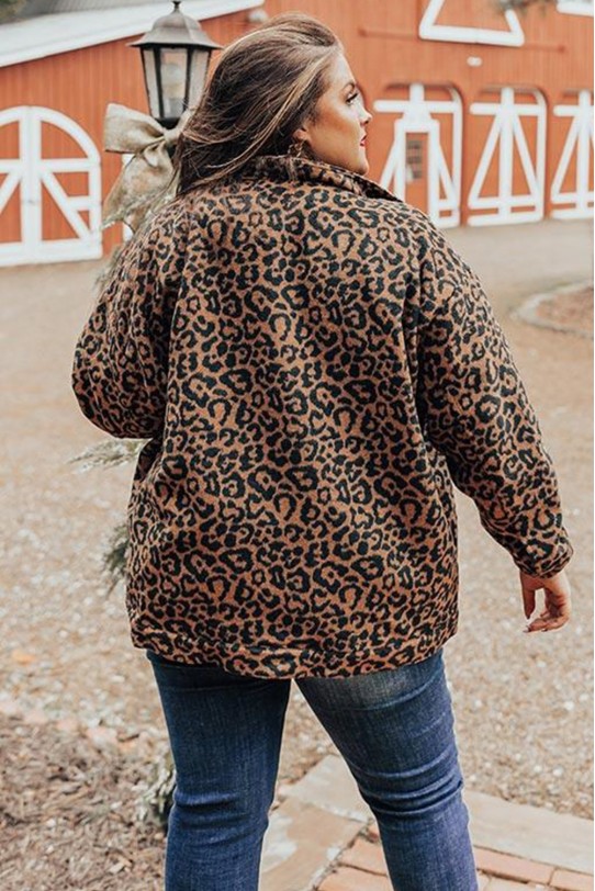 Преходно макси палто в тъмно леопардов принт