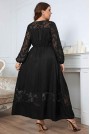 Дълга черна макси рокля с прозиращи елементи