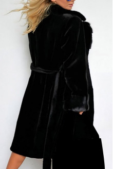 Sheer long black plus size coat