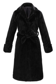 Sheer long black plus size coat