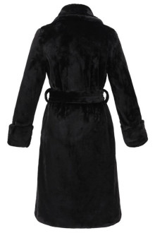 Sheer long black plus size coat