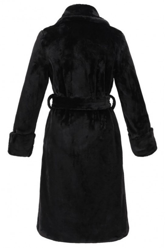 Изчистено дълго черно макси палто