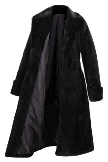 Sheer long black plus size coat