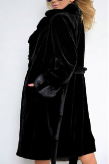 Sheer long black plus size coat