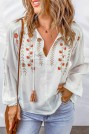 Памучна макси блуза в бохо стил с бродерия