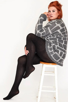 Black modal plus size tights