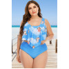 Angel print plus size swimsuit