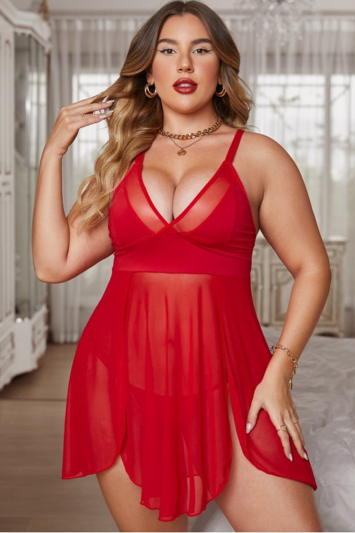 Sexy black bell plus size nightgown