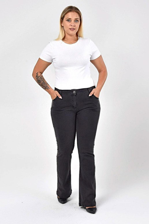 Classic plus size jeans with lightweight charleston in graphite gray