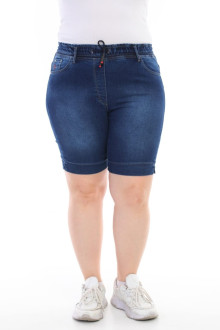 Short summer plus size jeans with elastic waist