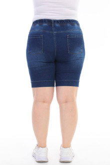 Short summer plus size jeans with elastic waist