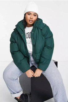 Oversize satin plus size down jacket