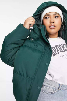 Oversize satin plus size down jacket