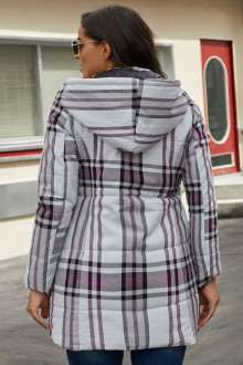 Winter plus size coat in grey plaid