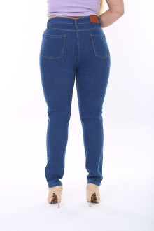 Skinny plus size jeans with discreet stones on the front pockets