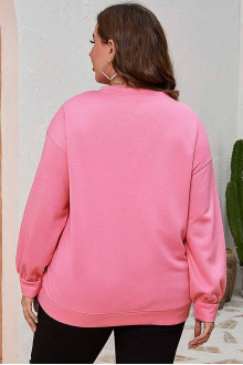 Pink printed plus size sweatshirt