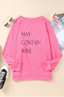 Pink printed plus size sweatshirt