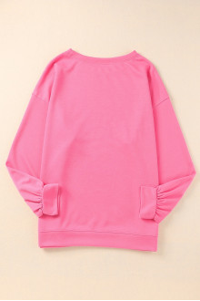 Pink printed plus size sweatshirt