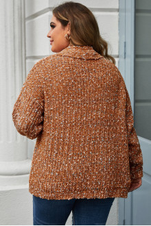 Warm plus size cardigan in earth tones