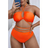 Orange plus size bikini with cross straps