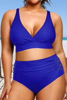 Royal Blue Half Set Plus size Swimsuit