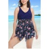 Elegant two-piece tankini with an airy tulle design and a beautiful floral print