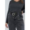 Black plus size belt with a spectacular metal buckle