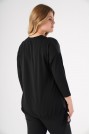Черна макси блуза от две материи