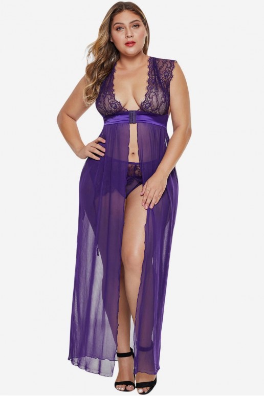 Erotic plus size set 3 pieces in lilac