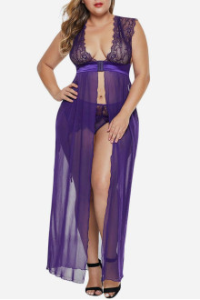 Erotic plus size set 3 pieces in lilac