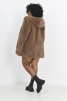 Puffy plus size coat with hood