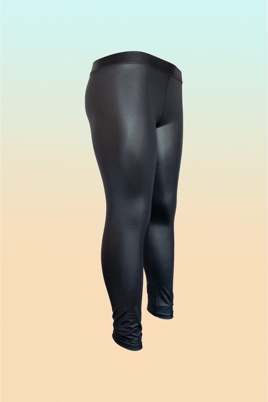 Women's plus size leggings with leather effect 