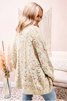 Soft knit plus size cardigan in creamy white