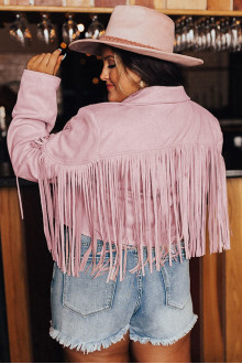 Fringe plus size jacket