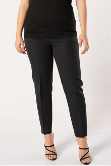 Luxurious black plus size pants with a classic cut