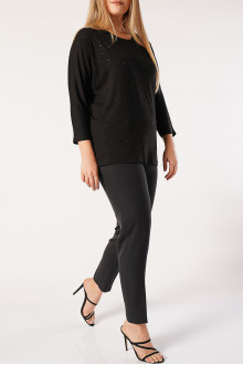 Luxurious black plus size pants with a classic cut