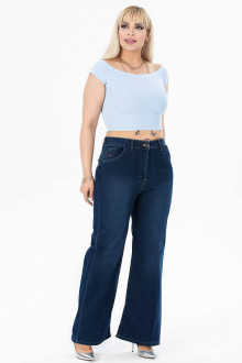 loose leg plus size jeans in dark denim