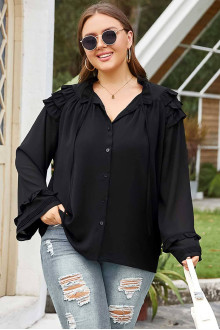 Loose black women's plus size shirt