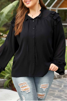 Loose black women's plus size shirt