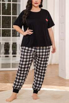 Plus size Pajamas - Heart Plaid Home Set