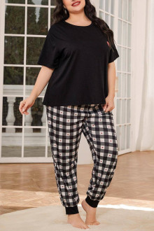 Plus size Pajamas - Heart Plaid Home Set